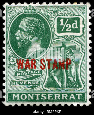 Francobollo da Montserrat nella serie Definitives rilasciato in 1917 Foto Stock