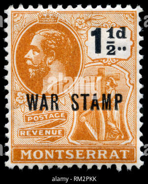 Francobollo da Montserrat nella serie Definitives rilasciati nel 1918 Foto Stock