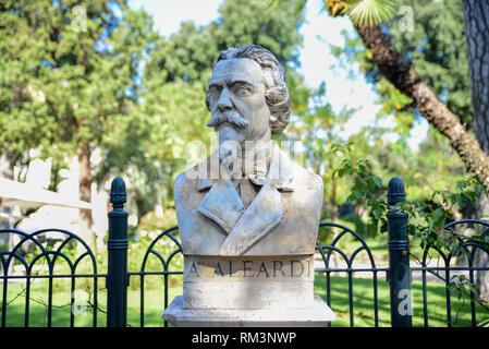 Rappresentazione scultorea di Aleardo Aleardi poeta italiano e politico Foto Stock