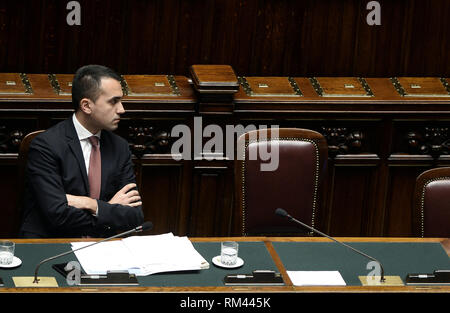 Foto di Fabio Cimaglia / LaPresse 13-02-2019 Roma Italiano Camera dei Deputati. Il Tempo delle interrogazioni nella foto Luigi Di Maio foto di Fabio Cimaglia / LaPresse 13-02-2019 Roma (Italia) della politica Camera dei deputati. Il Tempo delle interrogazioni nel pic Luigi Di Maio Foto Stock