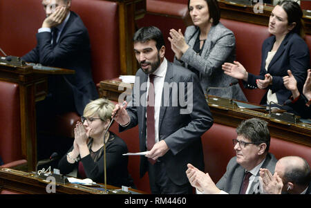 Foto di Fabio Cimaglia / LaPresse 13-02-2019 Roma Italiano Camera dei Deputati. Il Tempo delle interrogazioni nella foto Maurizio Martina foto di Fabio Cimaglia / LaPresse 13-02-2019 Roma (Italia) della politica Camera dei deputati. Il Tempo delle interrogazioni nel pic Maurizio Martina Foto Stock