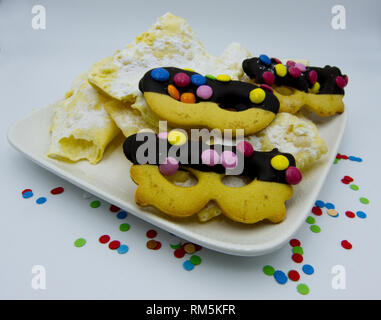 Sfrappole dolci e biscotti delle Feste di Carnevale Foto Stock