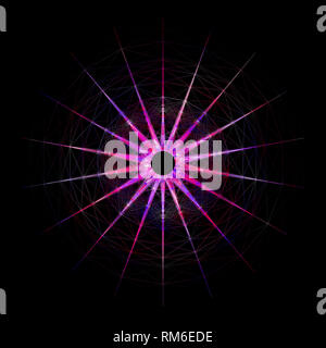 Abstract colorato Dream Catcher isolati su nero. Concetto di design di Banner, scheda, T-Shirt, stampa Poster Foto Stock