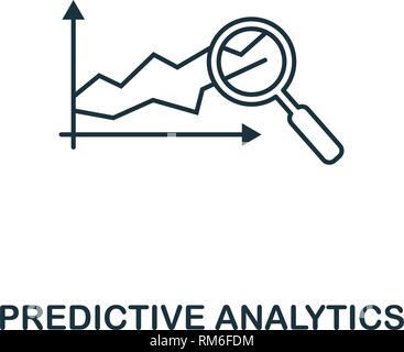 Analisi predittiva icona. Linea sottile industria stile 4.0 raccolta di icone. Interfaccia utente e UX. Pixel perfetta analisi predittiva icona per web design, applicazioni Illustrazione Vettoriale