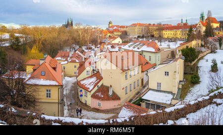 Vista di Novy Svet Street di Hradcany district, Praga, Repubblica Ceca