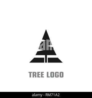 Tree logo design, ad albero semplice logo design piatto, icone vettoriali. Illustrazione Vettoriale