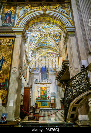 Sagrestia Nuova al transetto sinistro Cappella della Basilica di Santa Maria Maggiore. Piazza del Duomo, la Città Alta di Bergamo, Lombardia, Italia. Foto Stock