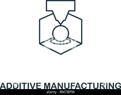 Produzione additiva icona di contorno. Linea sottile industria stile 4.0 raccolta di icone. Interfaccia utente e UX. Pixel additivo perfetta icona di fabbricazione per il web desig Illustrazione Vettoriale