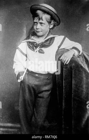 Re Giorgio V del Regno Unito (1865-1936), regna (1910-1936) da ragazzo nel 1870, fotografia ritratto Foto Stock