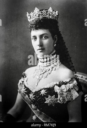 Alexandra della Danimarca, regina consorte di Edoardo VII del Regno Unito, fotografia ritratto da Alexander Bassano 1881 Foto Stock