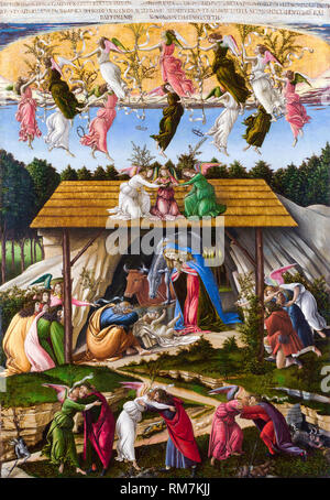 La Natività mistica, tempera su tela di Sandro Botticelli, circa 1500 Foto Stock