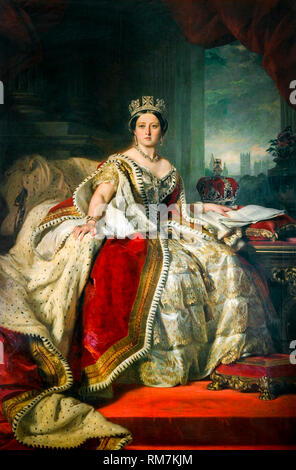 La regina Vittoria del Regno Unito ritratto dipinto da Franz Xaver Winterhalter, 1859 Foto Stock