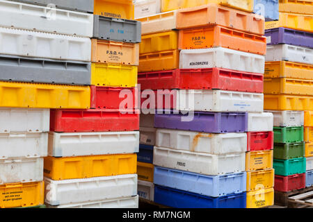 Attrezzature per la pesca, Kappeln, Schleswig-Holstein, Germania, Europa Foto Stock