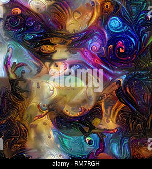 Mystic pittura astratta. Il rendering 3D Foto Stock