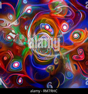 Una pittura astratta. Vortice di colori Foto Stock