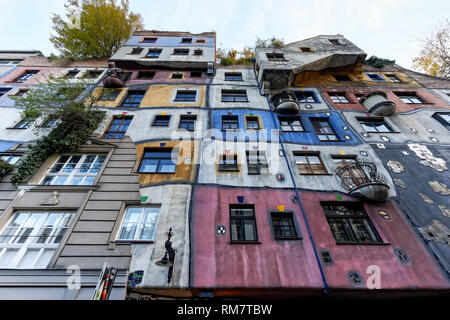 Casa Hundertwasser a Vienna, in Austria Foto Stock