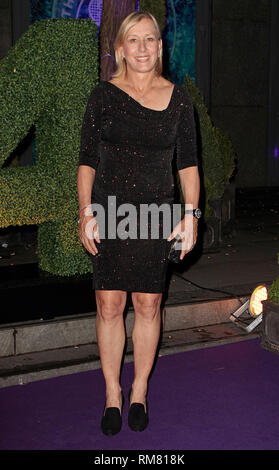 Londra, UK, 6 luglio 2014 Martina Navratilova arriva a Wimbledon Champions Ball presso la Royal Opera House di Londra Foto Stock