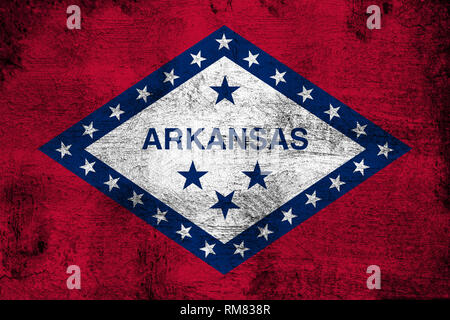 Arkansas grunge e flag sporco illustrazione. Perfetto per lo sfondo o scopi di texture. Foto Stock
