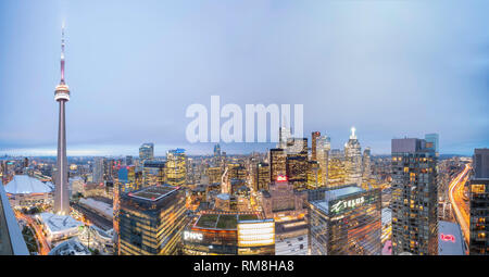 Toronto, SEP 29: Antenna vista la mattina del Toronto Downtown il Sep 29, 2018 a Toronto, Canada Foto Stock