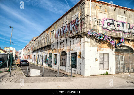 Street Art, murales, graffiti a Lisbona, Portogallo Foto Stock