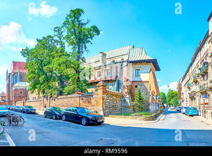 Cracovia in Polonia - Giugno 21, 2018: la grande chiesa di Santa Caterina di Alessandria situato nello storico quartiere di Kazimierz, il 21 giugno a Cracovia Foto Stock