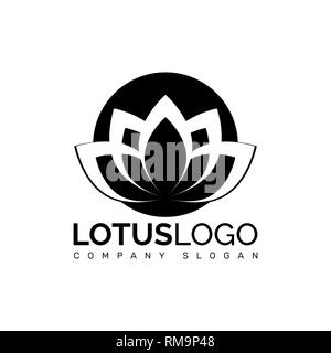 Lotus logo vector art design. Icona di fiori Illustrazione Vettoriale