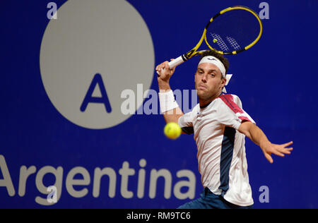 Buenos Aires, Argentina. 13 feb 2019. Marco Cecchinato (Italia), Argentina aperto, un ATP 250 torneo di tennis. Credito: Mariano Garcia/Alamy Live News Foto Stock