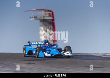 Austin, Texas, Stati Uniti d'America. 12 Feb, 2019. FELIX ROSENQVIST (10) di Sweeden passa attraverso le spire durante la pratica per la IndyCar Test di primavera presso il circuito delle Americhe di Austin, Texas. (Credito Immagine: © Walter G Arce Sr Asp Inc/ASP) Foto Stock