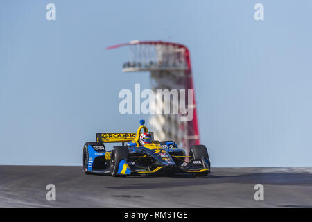 Austin, Texas, Stati Uniti d'America. 12 Feb, 2019. ZACH VEACH (26) degli Stati Uniti passa attraverso le spire durante la pratica per la IndyCar Test di primavera presso il circuito delle Americhe di Austin, Texas. (Credito Immagine: © Walter G Arce Sr Asp Inc/ASP) Foto Stock