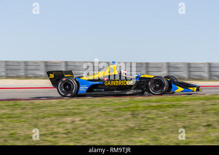 Austin, Texas, Stati Uniti d'America. 12 Feb, 2019. ZACH VEACH (26) degli Stati Uniti passa attraverso le spire durante la pratica per la IndyCar Test di primavera presso il circuito delle Americhe di Austin, Texas. (Credito Immagine: © Walter G Arce Sr Asp Inc/ASP) Foto Stock