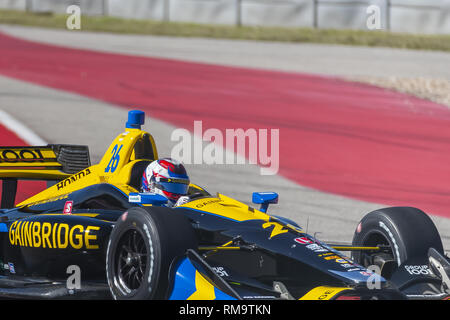 Austin, Texas, Stati Uniti d'America. 12 Feb, 2019. ZACH VEACH (26) degli Stati Uniti passa attraverso le spire durante la pratica per la IndyCar Test di primavera presso il circuito delle Americhe di Austin, Texas. (Credito Immagine: © Walter G Arce Sr Asp Inc/ASP) Foto Stock