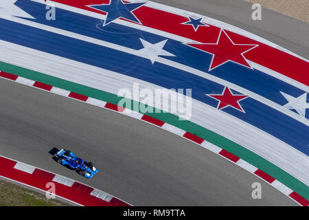 Austin, Texas, Stati Uniti d'America. 12 Feb, 2019. FELIX ROSENQVIST (10) di Sweeden passa attraverso le spire durante la pratica per la IndyCar Test di primavera presso il circuito delle Americhe di Austin, Texas. (Credito Immagine: © Walter G Arce Sr Asp Inc/ASP) Foto Stock