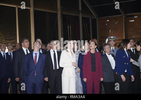 Rabat, Marocco. Xiv Feb, 2019. Regina Letizia di Spagna, Principessa Lalla Meryem del Marocco assiste un incontro con i bambini e con i giovani nella reception e il reinserimento a scuola della seconda opportunità il 14 febbraio 2019 in Sale-Rabat, Marocco.La spagnola Royals sono su di una visita di due giorni in Marocco Credit: Jack Abuin/ZUMA filo/Alamy Live News Foto Stock