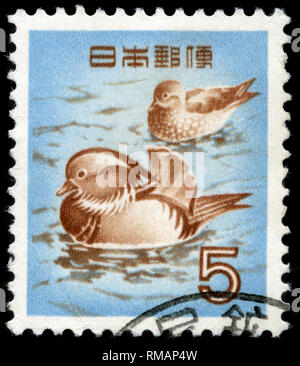 Francobollo dal Giappone nella fauna, flora e tesori nazionali (1952-68) serie emesse nel 1955 Foto Stock