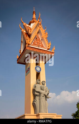 Cambogia, Kampot Provincia, Kep Vietnam Kampuchea monumento di amicizia Foto Stock