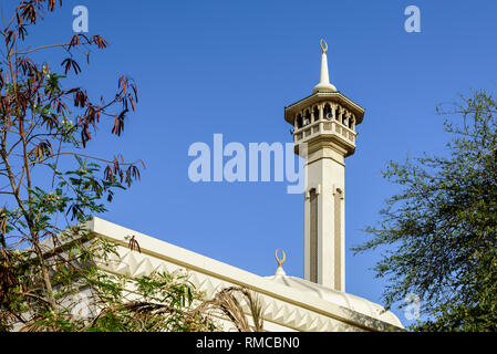 La moschea di Bastakiya (noto anche come Abdul Aziz Mohammed Hussein Al Mahdi Al Hidzasi moschea, Bastakiya quartiere storico, Bur Dubai, Bur Dubai, UAE Foto Stock