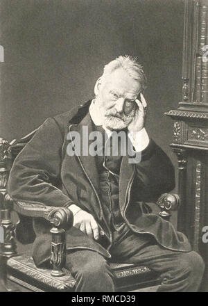 Ritratto dello scrittore Victor Hugo (1802-1885). Foto di albumina Foto Stock