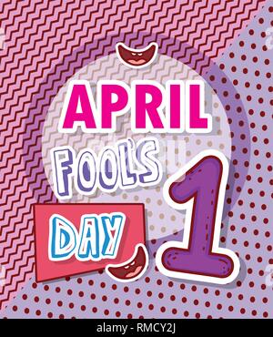 April Fools Day celebrazione con sorrisi Illustrazione Vettoriale