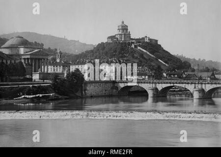 Chiesa della Gran Madre di Dio e il Monte dei Cappuccini, TORINO, PIEMONTE, ITALIA 1910 Foto Stock