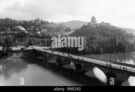 Chiesa della Gran Madre di Dio, il Monte dei Cappuccini, TORINO, PIEMONTE, ITALIA 1957 Foto Stock