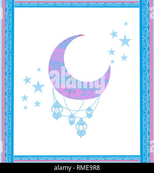 Il Ramadan greeting card con luna Foto Stock