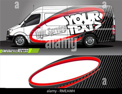 Car design avvolgente. linee semplici con sfondo astratto concetto vettoriale per veicolo avvolgere in vinile e automotive livrea decalcomania Illustrazione Vettoriale