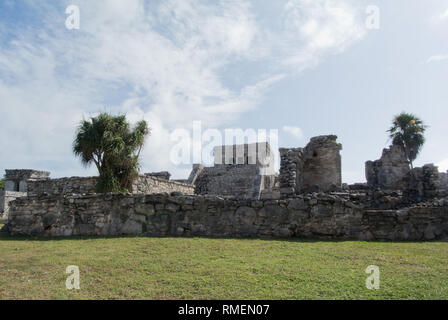 Antico sito Maya di Tulum in Messico Foto Stock