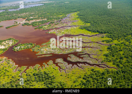 Vista aerea, Natuional Everglades Park, FLORIDA, Stati Uniti d'America, America Foto Stock