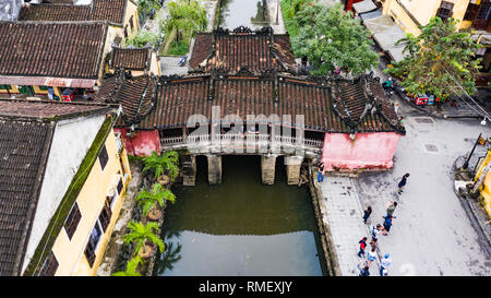 Giappone Ponte Coperto e Cau Chua pagoda Hoi An, Vietnam Foto Stock