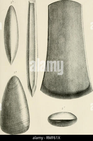 . Annuaire du Musée d'histoire Naturelle de Caen. Storia naturale. PL. T. euq.BesIoncTcharaps lith. ua.JJesl onacnaTap Imp Secciuet, Fsrïs. Haches en Pierre de Colombie lai. Si prega di notare che queste immagini vengono estratte dalla pagina sottoposta a scansione di immagini che possono essere state migliorate digitalmente per la leggibilità - Colorazione e aspetto di queste illustrazioni potrebbero non perfettamente assomigliano al lavoro originale. Musée d'histoire Naturelle de Caen. Caen : F. Le Blanc-Hardel Foto Stock