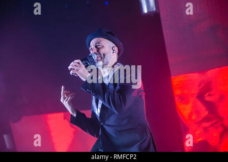 Torino, Italia. 14 Feb 2019. La band torinese Subsonica si esibir dal vivo nella propria città fit 8tour Credit: Daniele Baldi Foto Stock