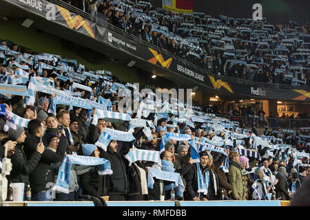 Malmo, Svezia. Xiv Feb, 2019. La Svezia, Malmö, 24 febbraio 2019. Swedbank Stadion è esaurito per l'Europa League round di 32 match tra Malmö FF e Chelsea FC a Malmö. (Photo credit: Gonzales foto/Alamy Live News Foto Stock