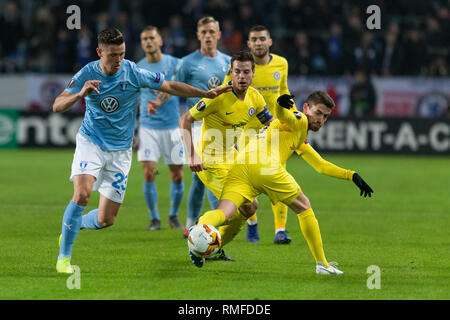 Malmo, Svezia. Xiv Feb, 2019. La Svezia, Malmö, 24 febbraio 2019. Jorginho (5) del Chelsea FC visto durante l'Europa League round di 32 match tra Malmö FF e Chelsea FC a Swedbank Stadion di Malmö. (Photo credit: Gonzales foto/Alamy Live News Foto Stock