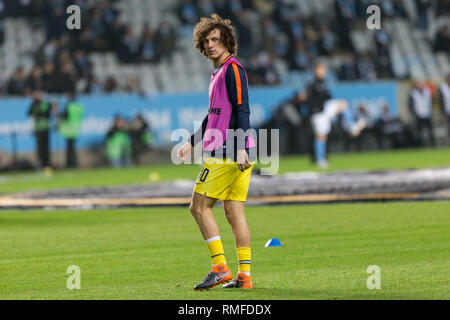 Malmo, Svezia. Xiv Feb, 2019. La Svezia, Malmö, 24 febbraio 2019. David Luiz del Chelsea FC visto durante l'Europa League round di 32 match tra Malmö FF e Chelsea FC a Swedbank Stadion di Malmö. (Photo credit: Gonzales foto/Alamy Live News Foto Stock